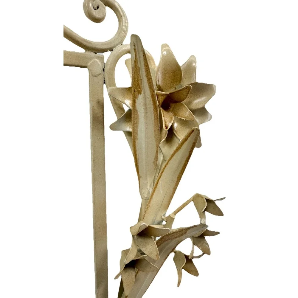 Vintage Metal Floral Picture Frame 3D Sculptural‎ Holds 4x6 Photo Tabletop EUC